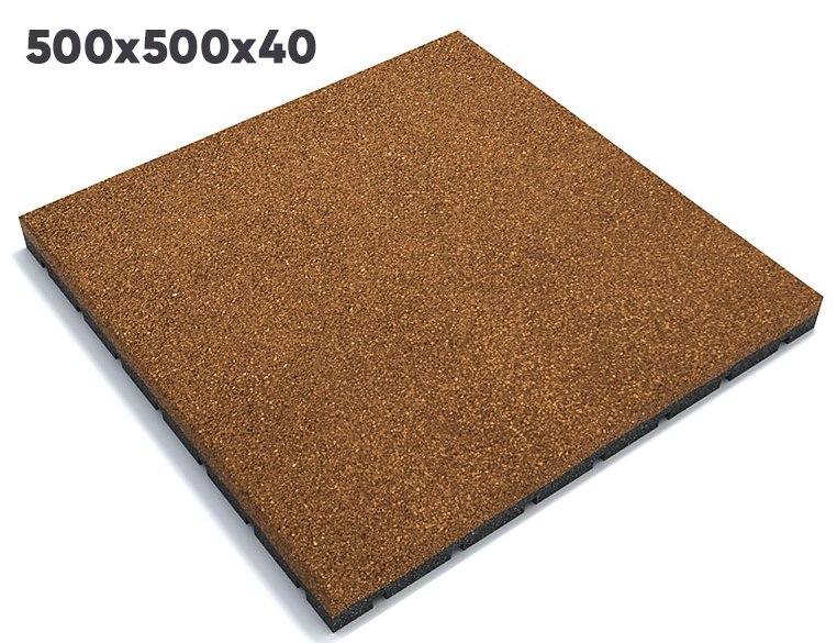 Резиновая плитка 500х500х40 мм оранжевый